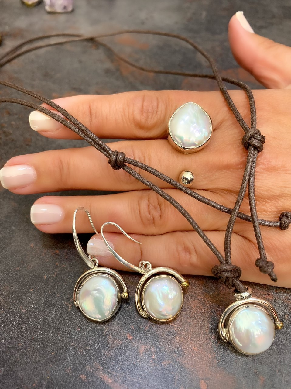 925 Ayar Gümüş İnci Set