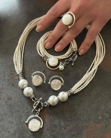 925 Ayar Gümüş İnci Set