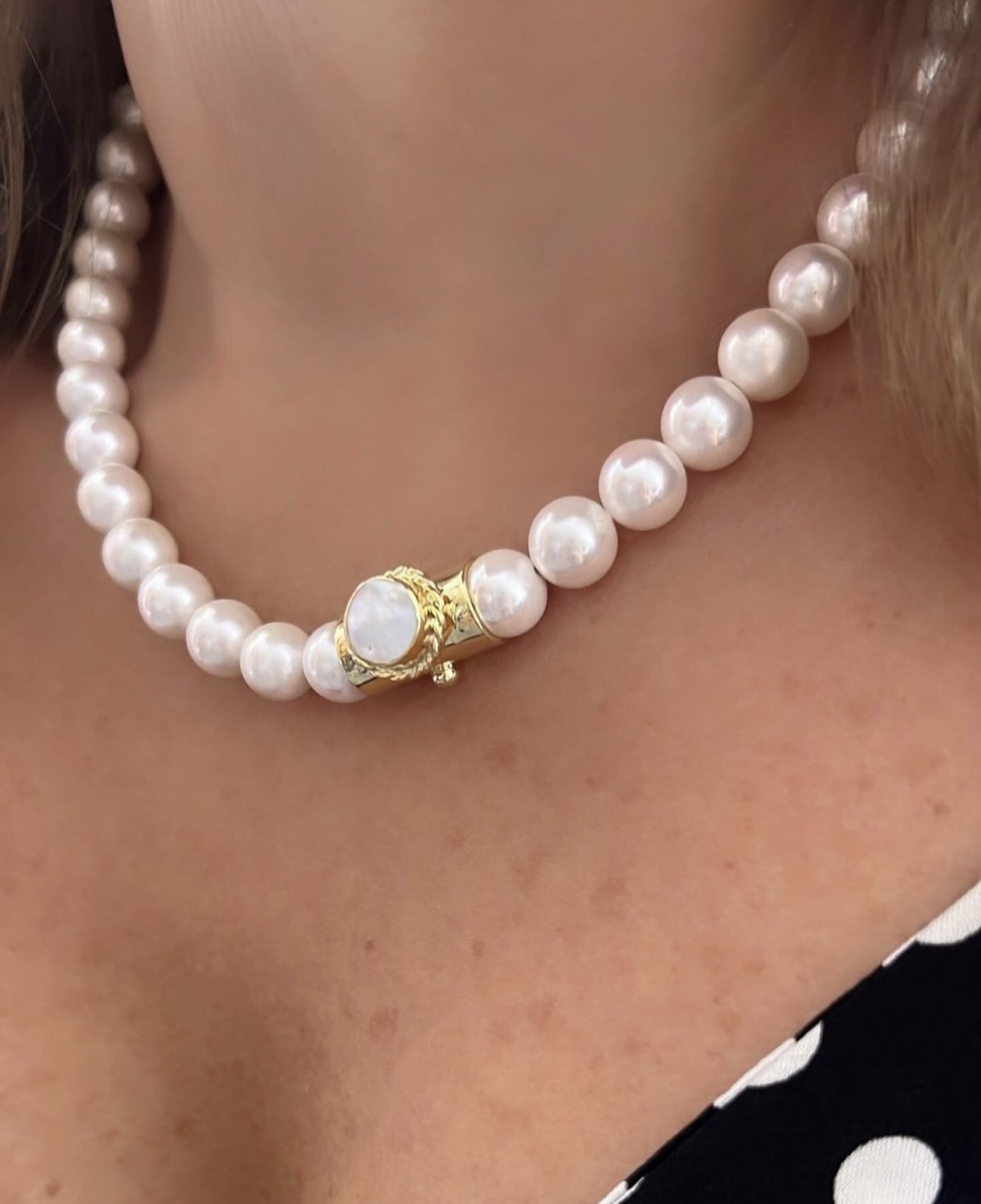 925 Ayar Gümüş Özel Tasarım Gold İnci Kolye