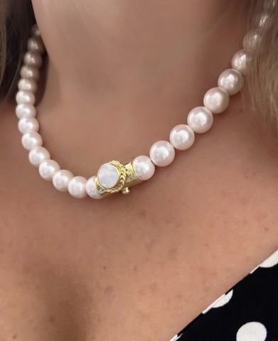 925 Ayar Gümüş Özel Tasarım Gold İnci Kolye