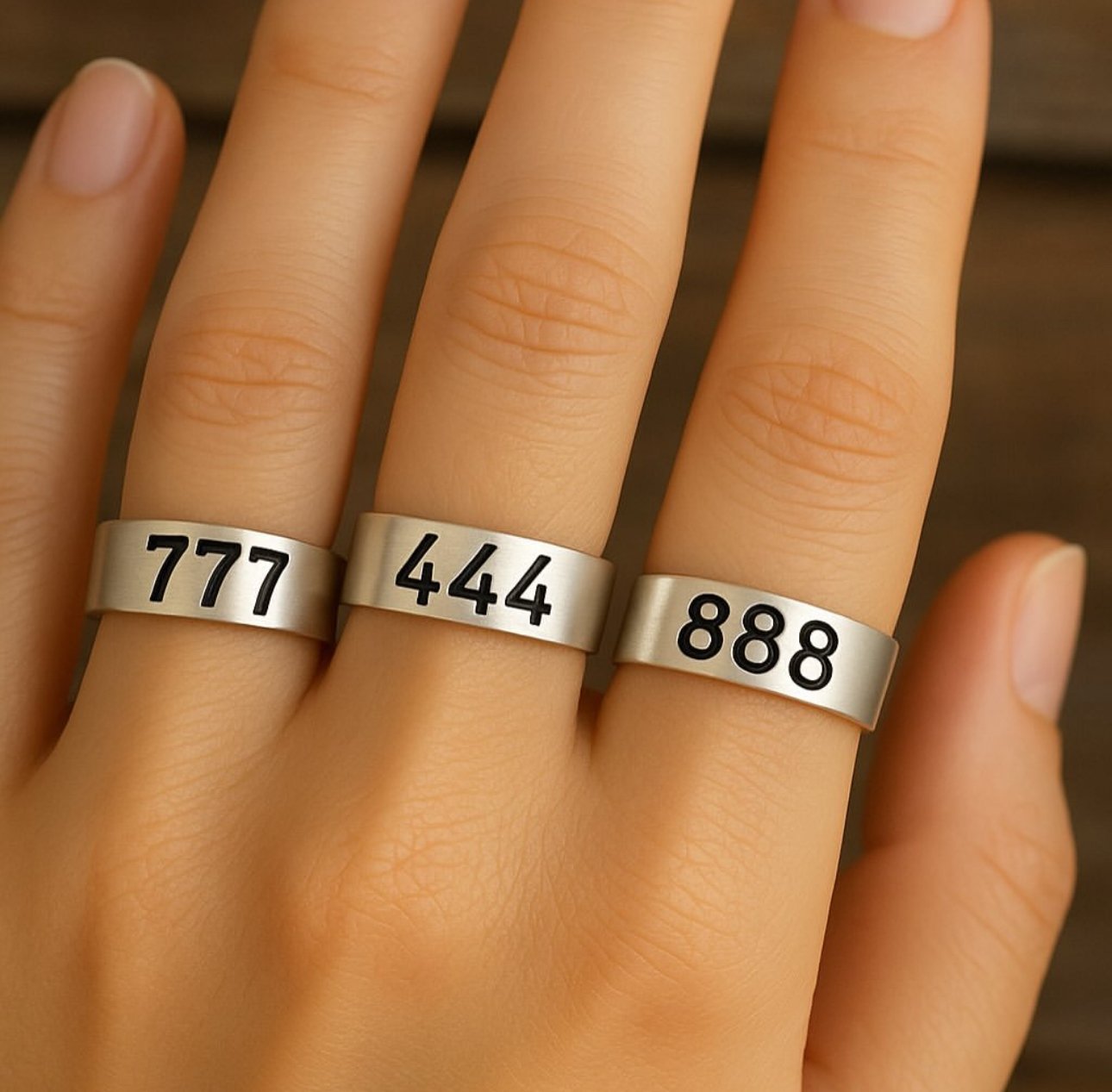 925 Ayar Gümüş Sayı Sekansı Yüzük Kombin