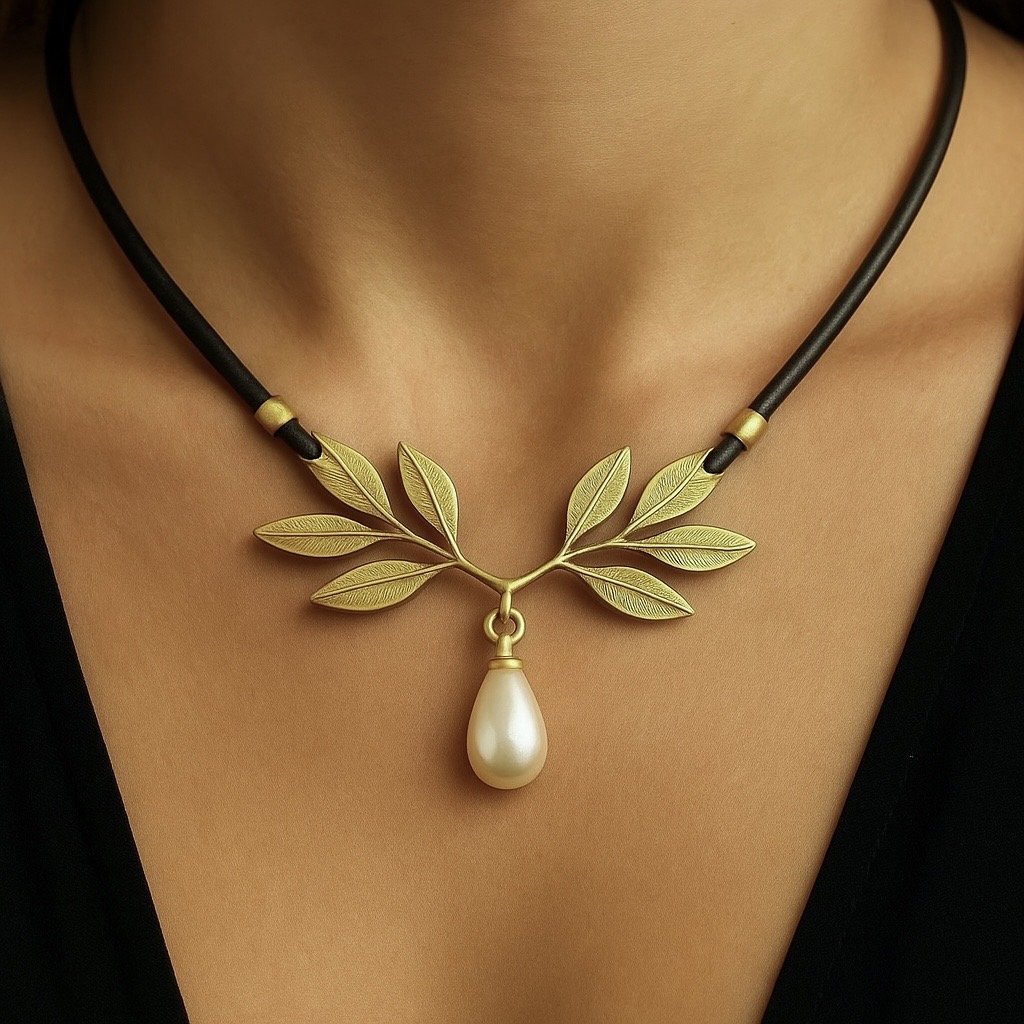 925 Ayar Gümüş Zeytin Dalı İnci Kolye