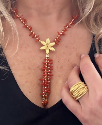 925 Ayar Gümüş Üzeri Gold Kaplama Özel Tasarım El İşi Yüzük