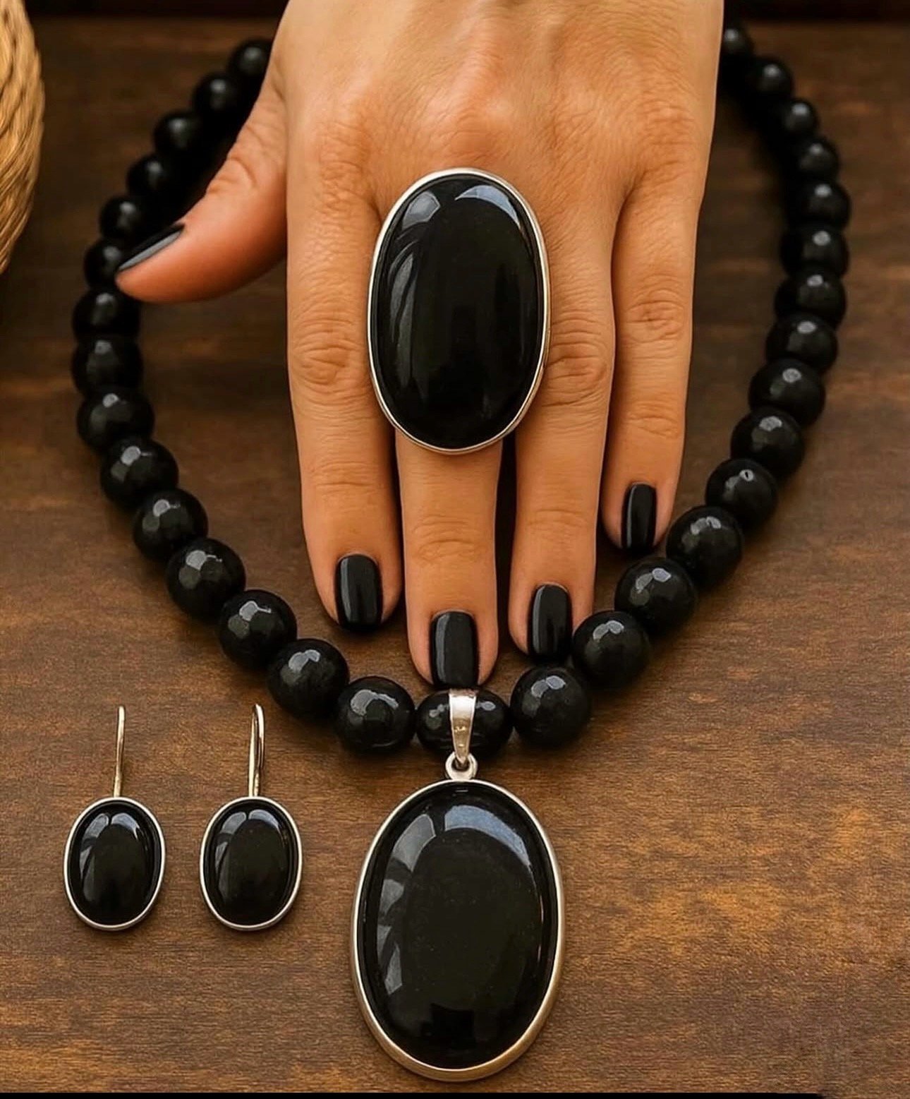 925 Ayar Gümüş Onix Set