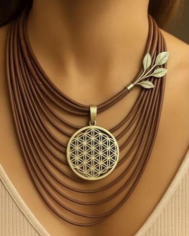 925 Ayar Gümüş Yaşam Çiçeği Zeytin Dalı Kolye