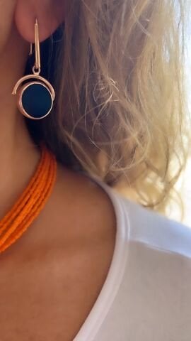 925 Ayar Gümüş Rose Mavi Kuvars Küpe