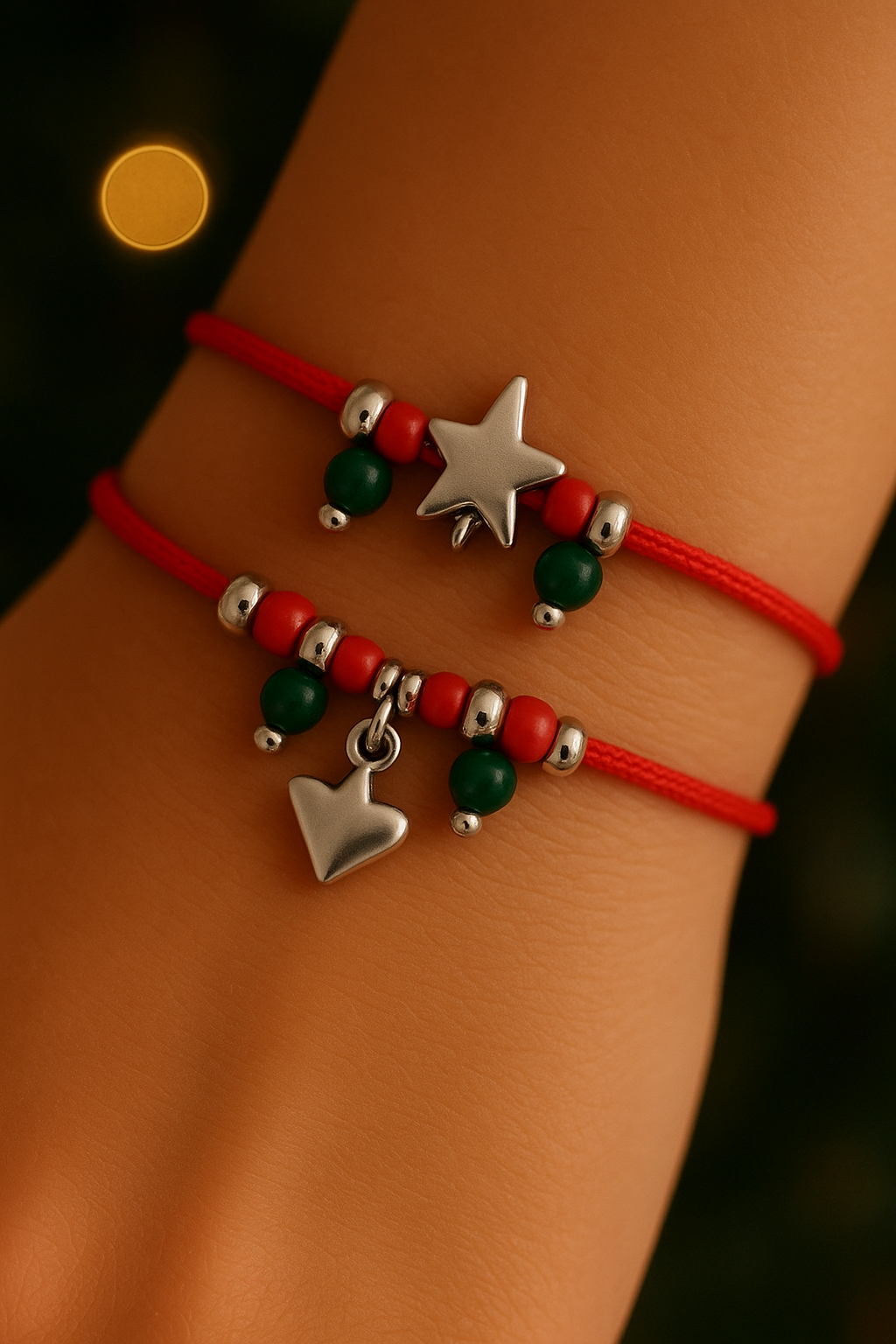 925 Ayar Gümüş Yıldız Kalp Bileklik Kombin