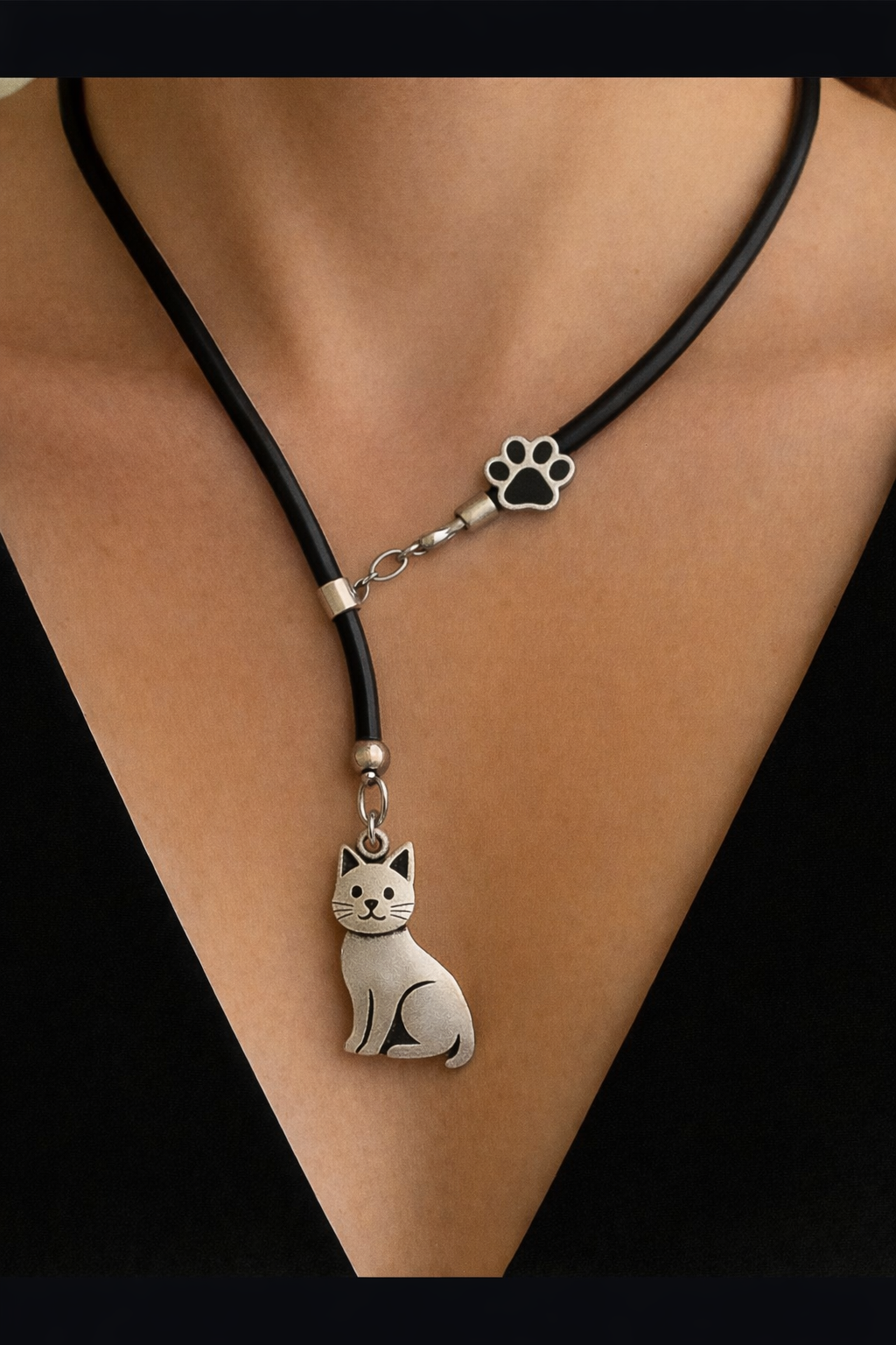 925 Ayar Gümüş Kedi Pati Kolye