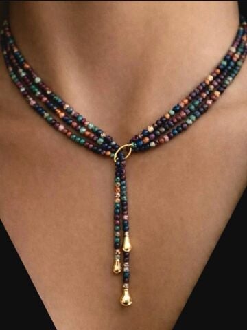 Gerçek Taşlardan Oluşan Kolye