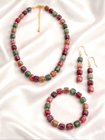 Turmalin Taşlı Set