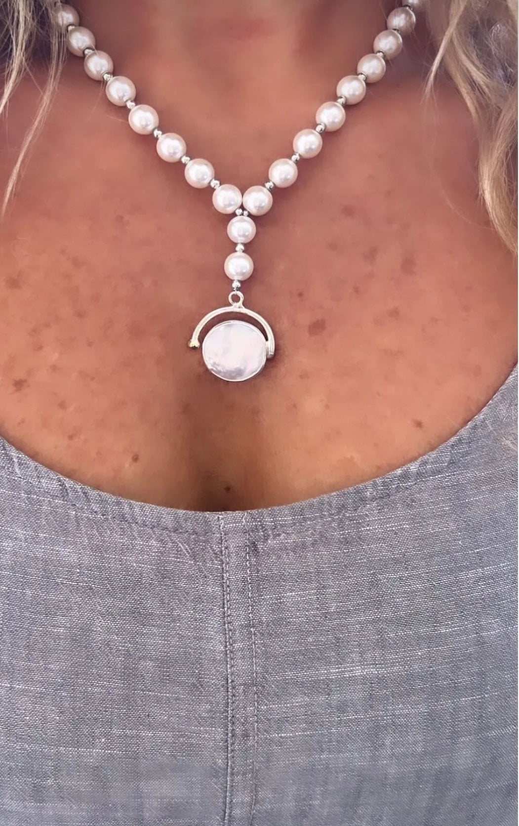 925 Ayar Gümüş İnci Kolye