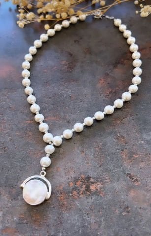 925 Ayar Gümüş İnci Kolye