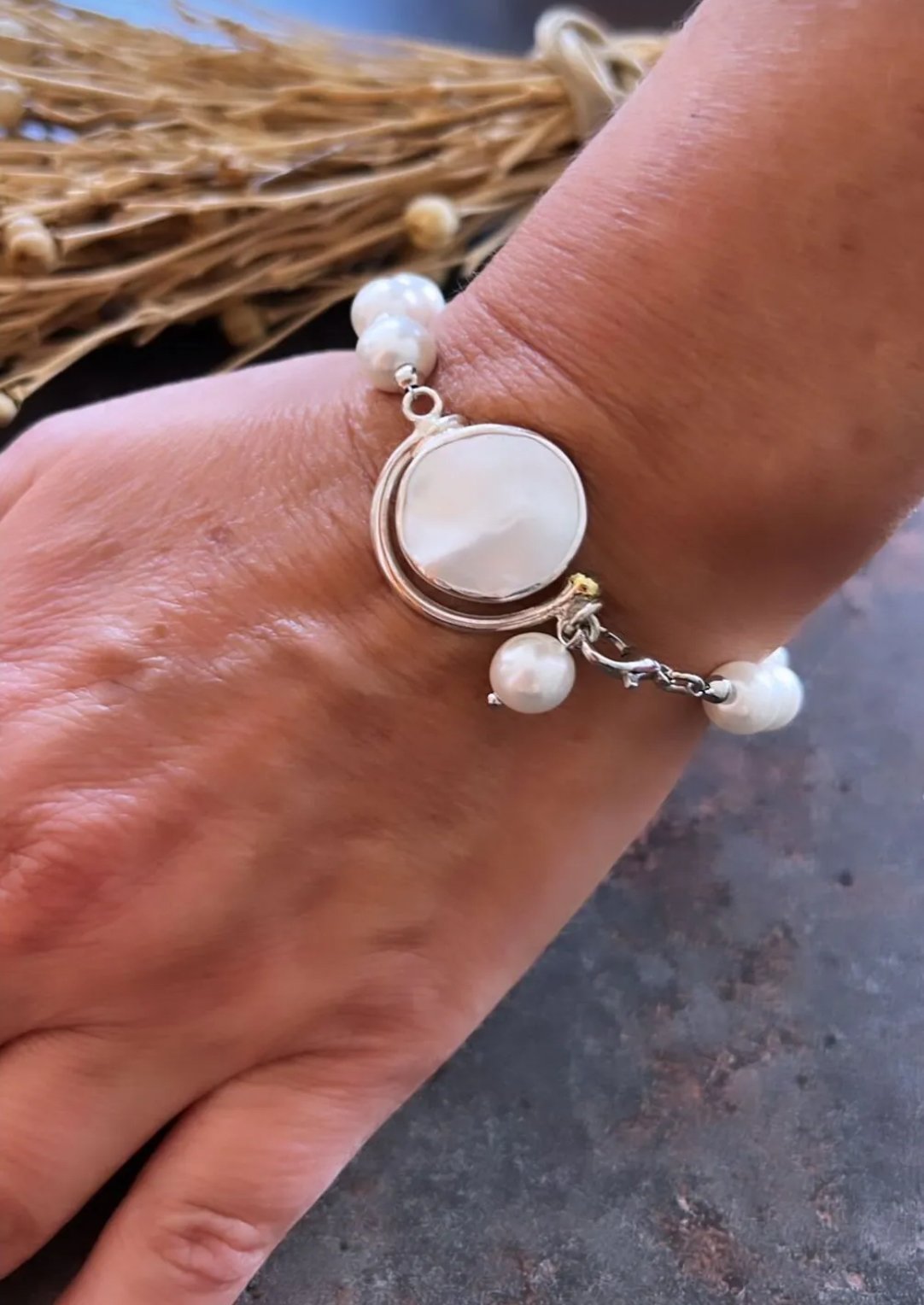 925 Ayar Gümüş İnci Bileklik