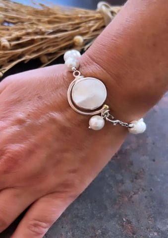 Doğaltaş Gümüş İnci Set