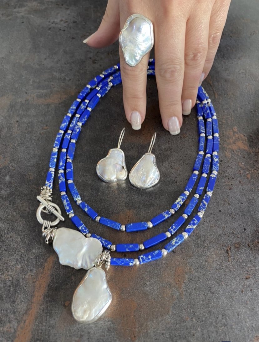 925 Ayar Gümüş Barok İnci Küpe