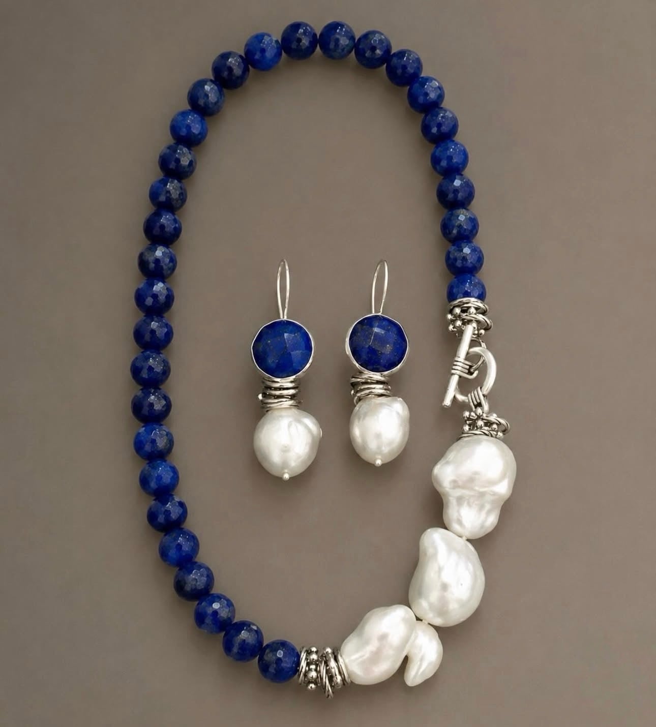Lapislazuli Barok İnci Set